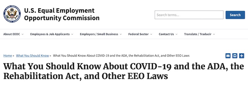 EEOCコロナ質問リスト